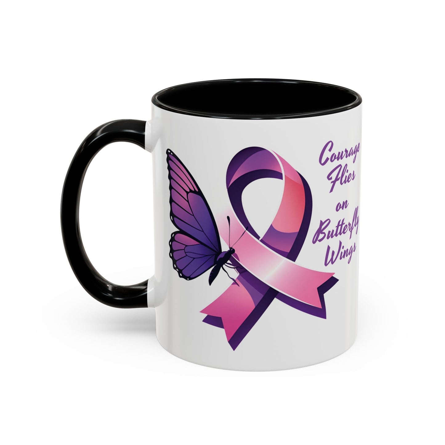 Courage Flies on Butterfly Wings - Accent Coffee Mug