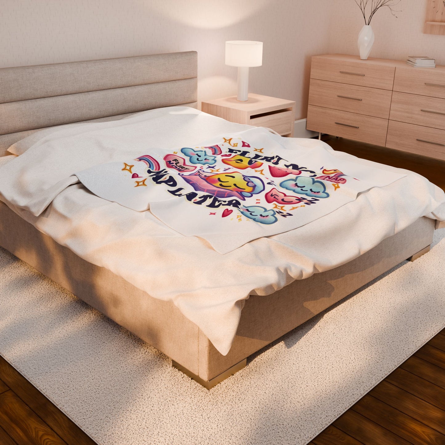 Flirt Now, Nap Later - Velveteen Plush Blanket