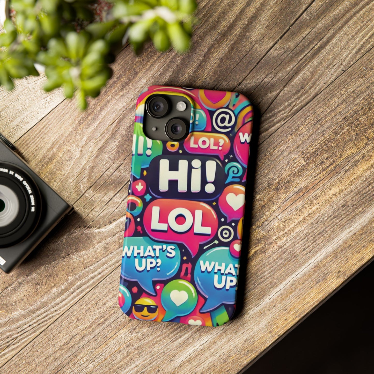 "Text Bubbles" - Slim Phone Cases - Creatively Designed Shop