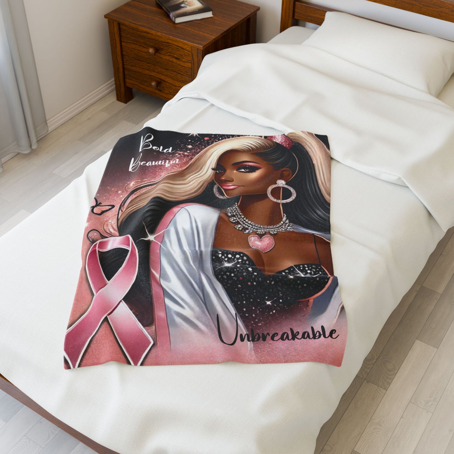 Bold Beautiful Unbreakable - Velveteen Plush Blanket