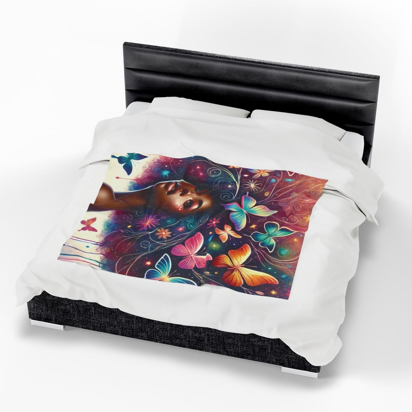 Butterfly Crowned - Velveteen Plush Blanket