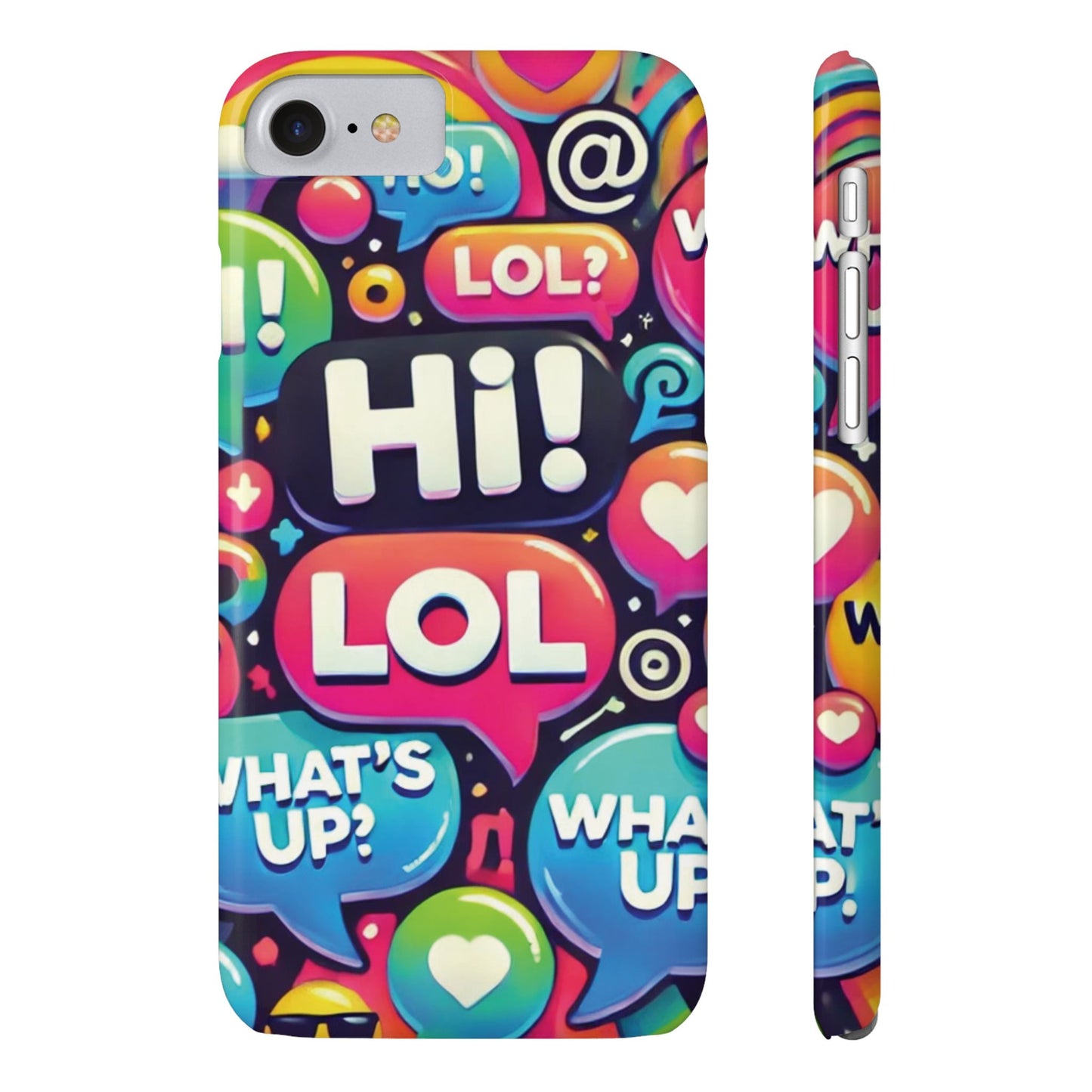 "Text Bubbles" - Slim Phone Cases - Creatively Designed Shop