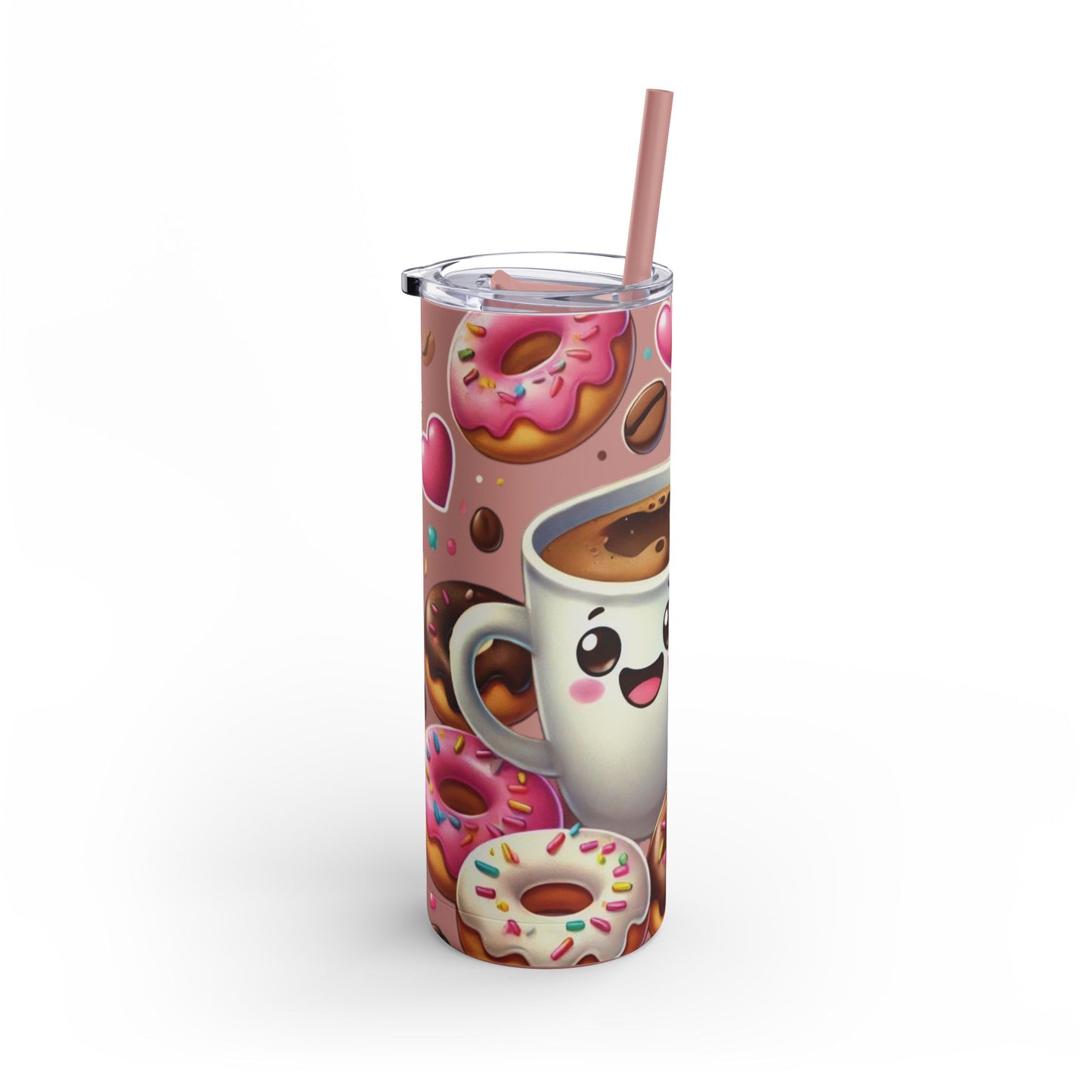 Coffee & Donuts - Maars Maker Skinny Matte Tumbler, 20oz - Creatively Designed Shop