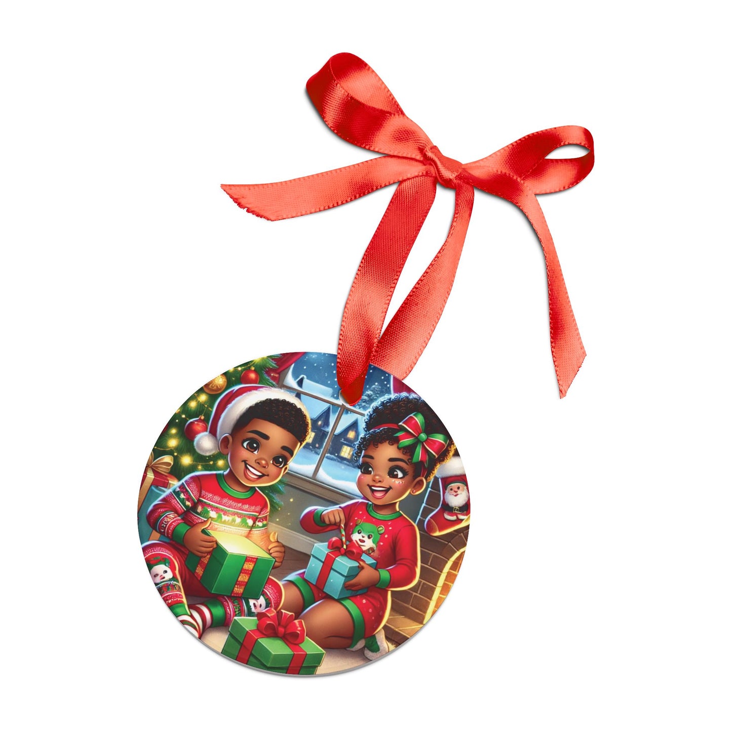 Christmas Joy - Acrylic Ornament with Ribbon - Creatively Designed Shop