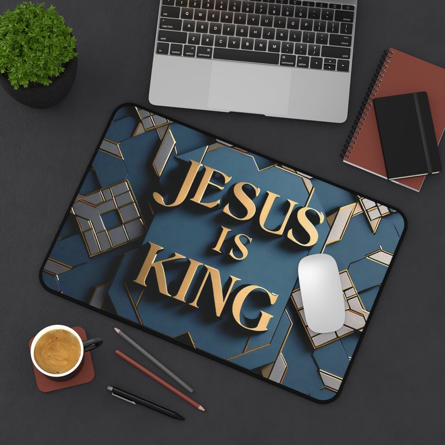 "Jesus is King" - Desk Mat - Creatively Designed Shop