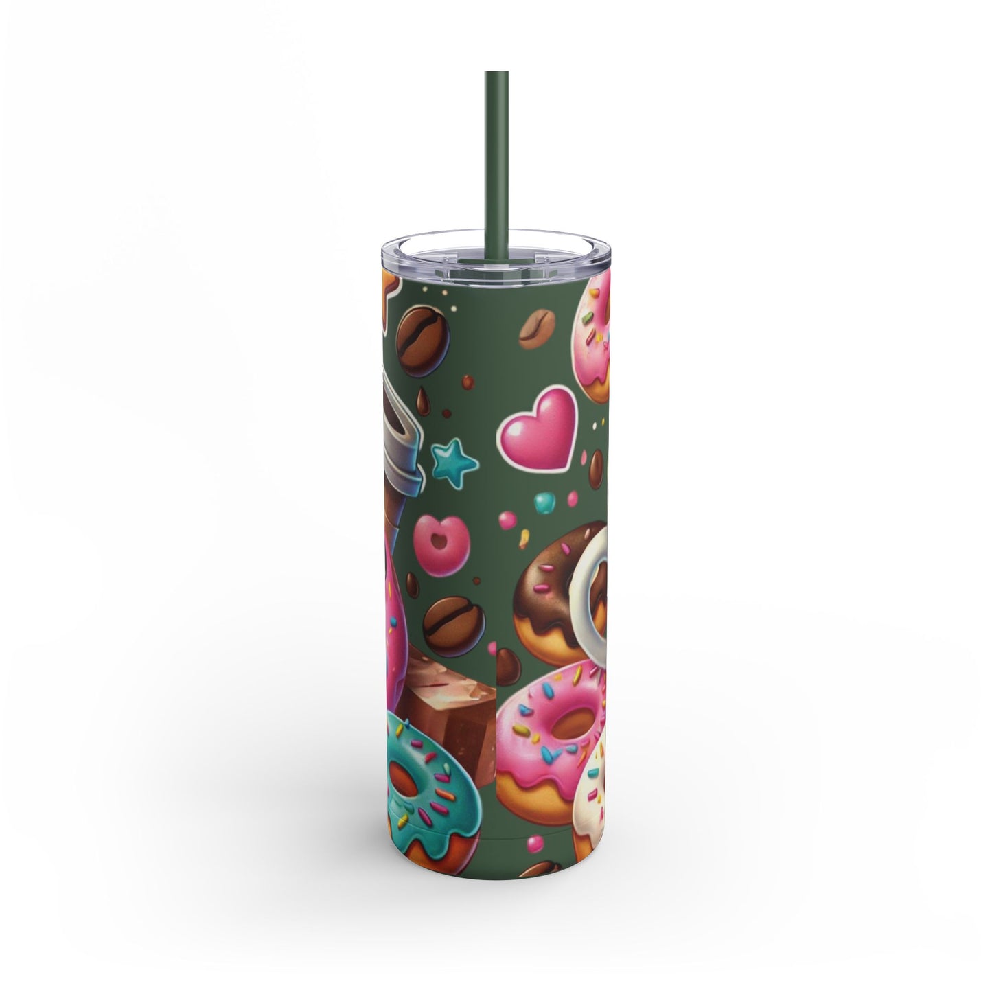 Coffee & Donuts - Maars Maker Skinny Matte Tumbler, 20oz - Creatively Designed Shop