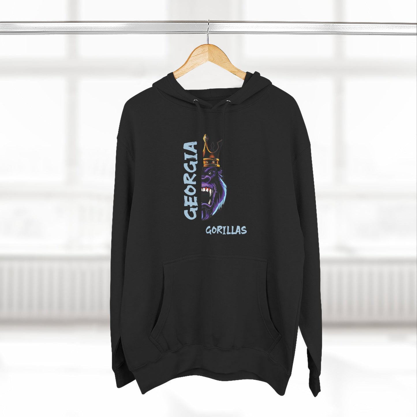 Georgia Gorillas - Three-Panel Fleece Hoodie - Creatively Designed Shop