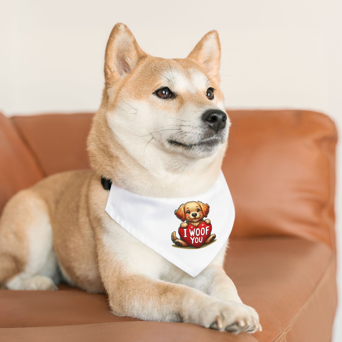 I Woof You - Pet Bandana Collar - Creatively Designed Shop