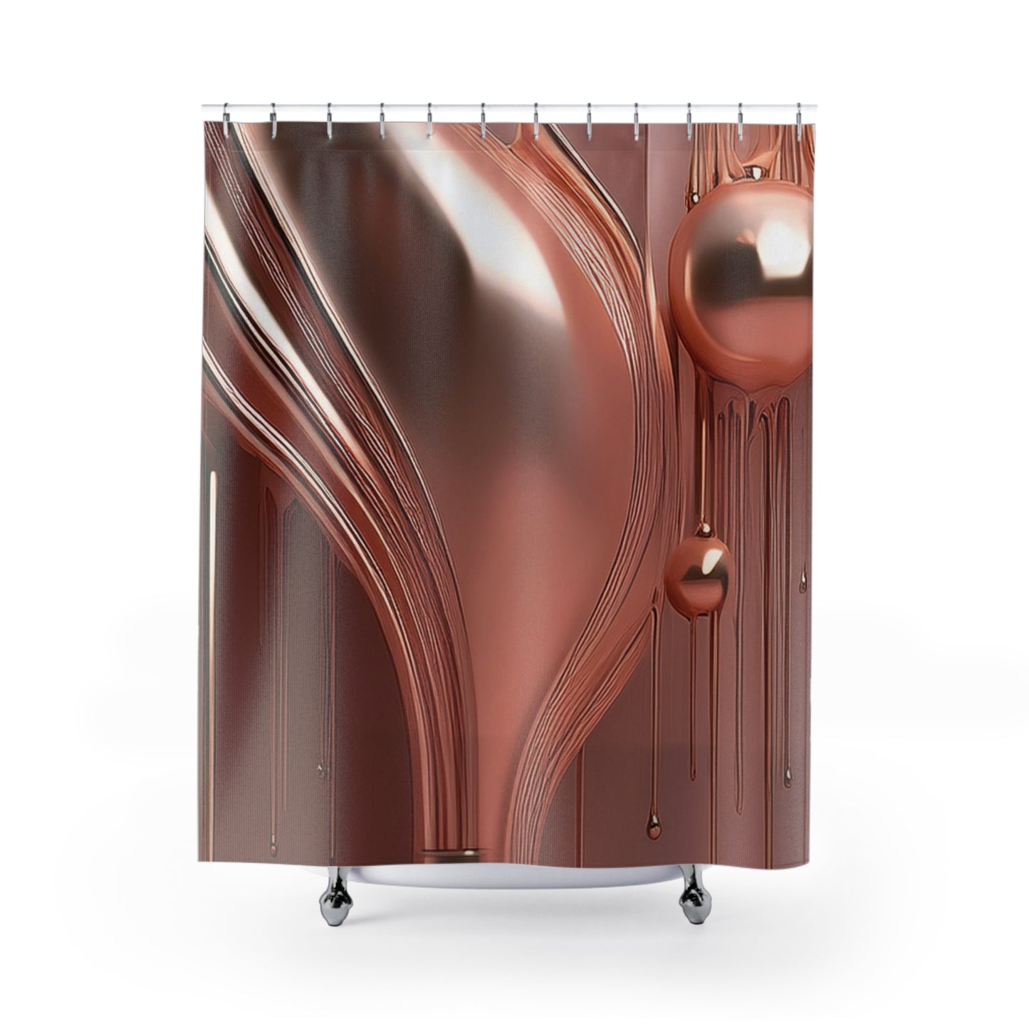 Rose Gold Metallic Drip - Shower Curtain