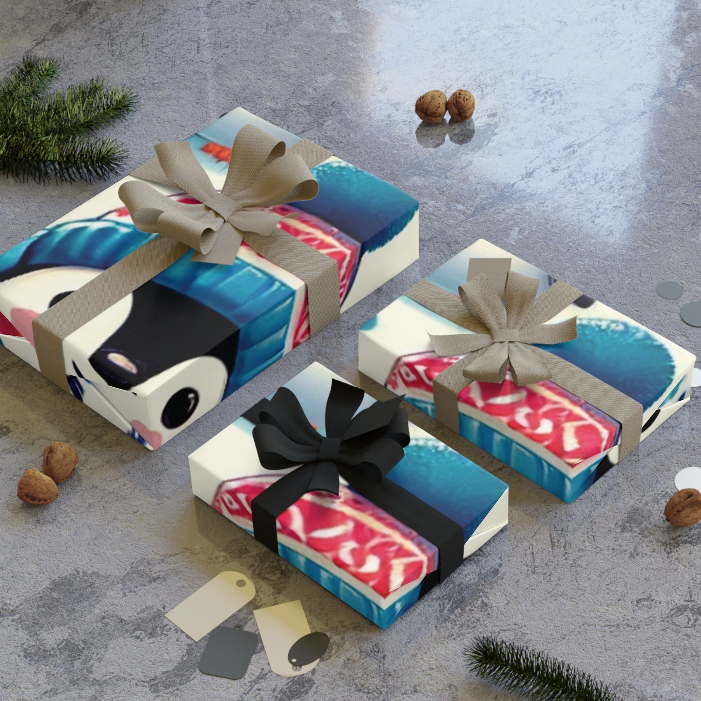 Penguins & Polar Bears - Gift Wrapping Paper Rolls, 1pc - Creatively Designed Shop