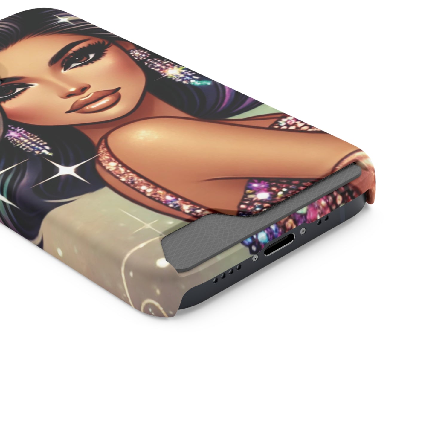 "Stunning" - Phone Case With Card Holder - Creatively Designed Shop