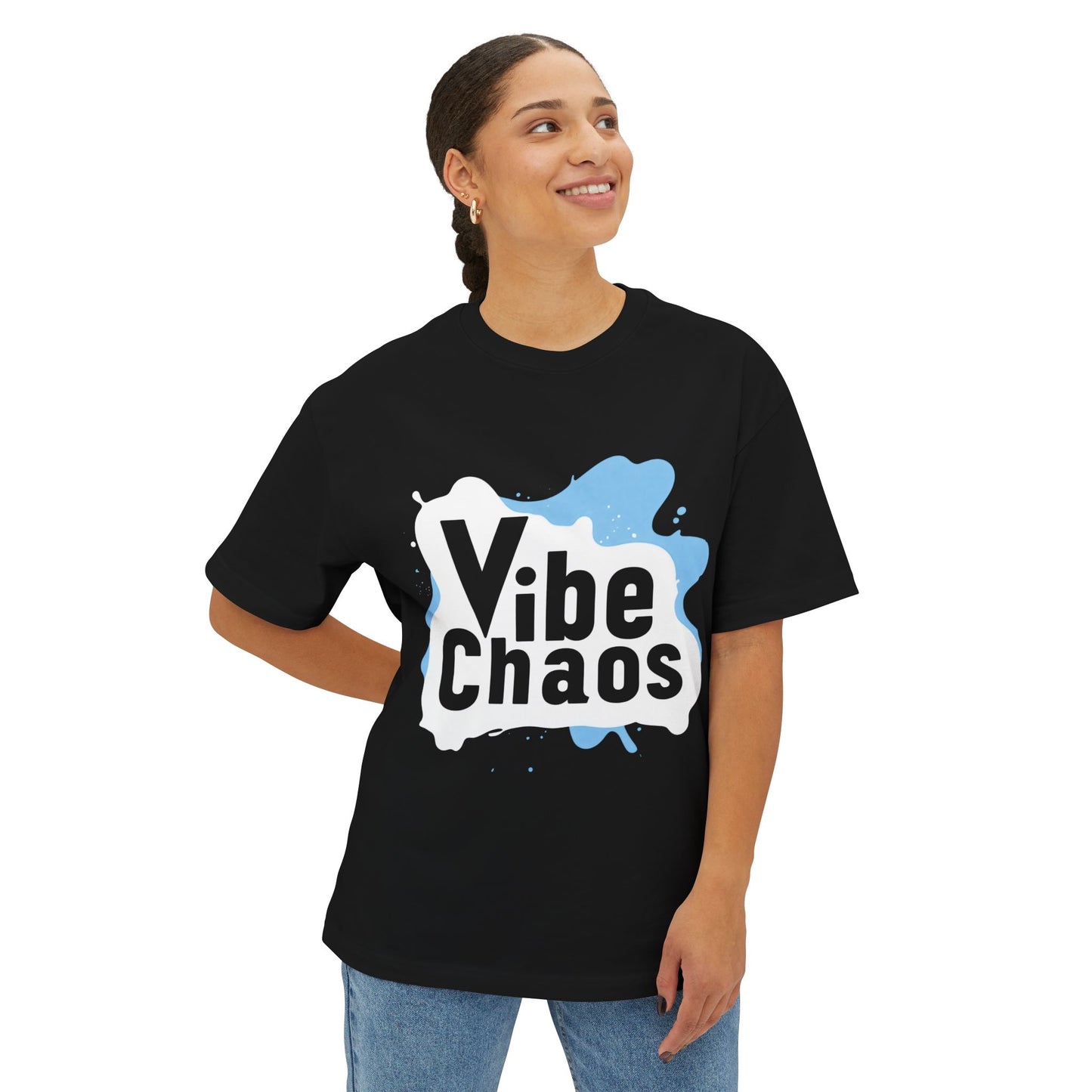 Vibe Chaos (Blue) - Unisex Oversized Boxy Tee