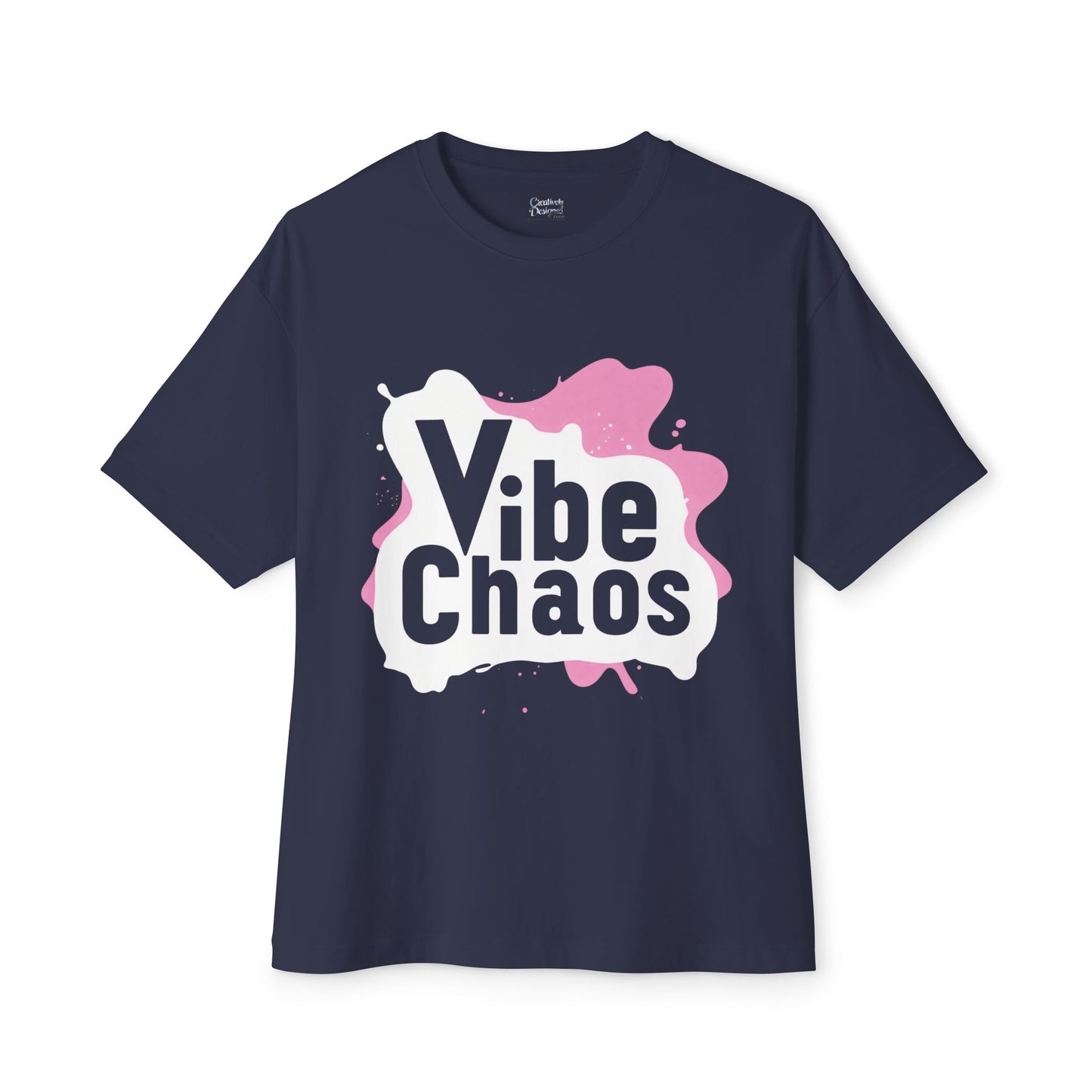 Vibe Chaos (Pink) - Unisex Oversized Boxy Tee