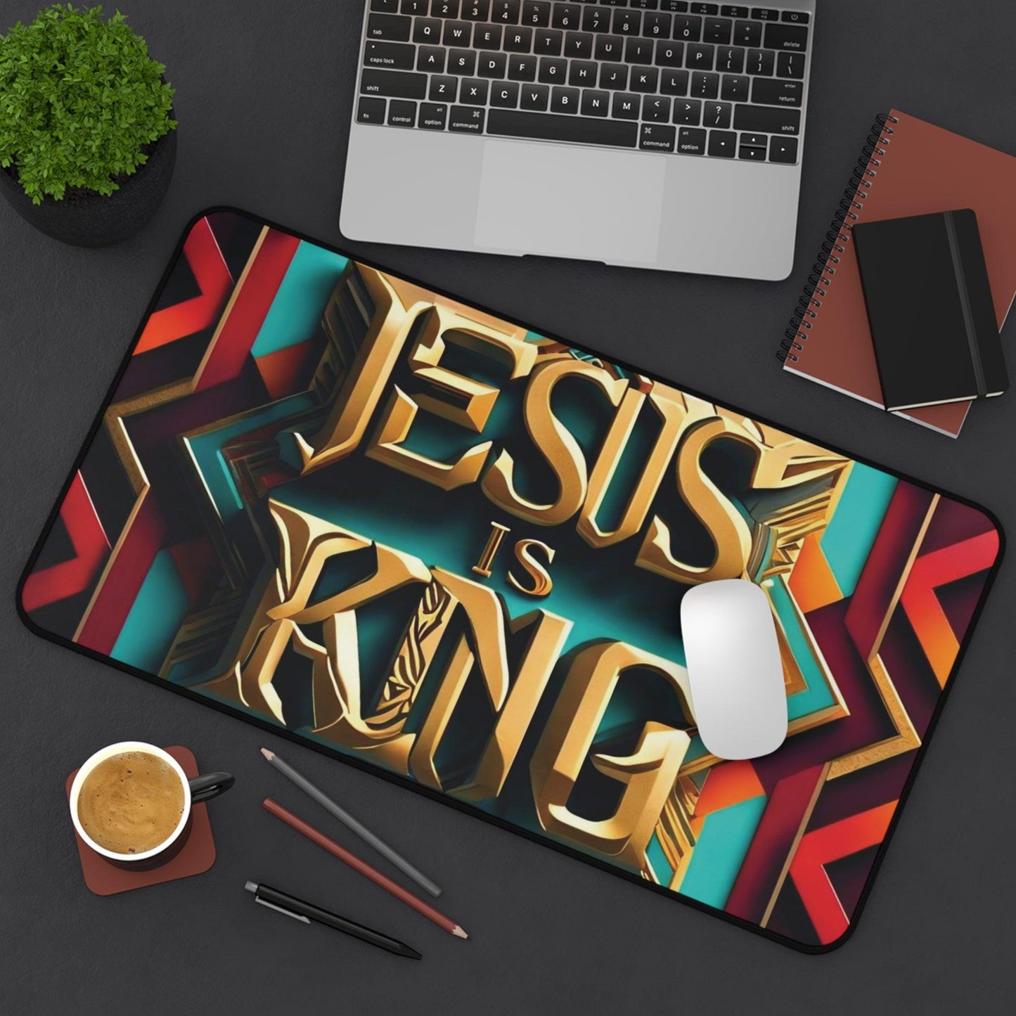 "Jesus Is King" - Desk Mat - Creatively Designed Shop