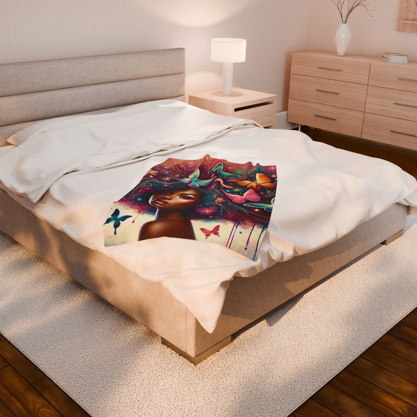 Butterfly Crowned - Velveteen Plush Blanket