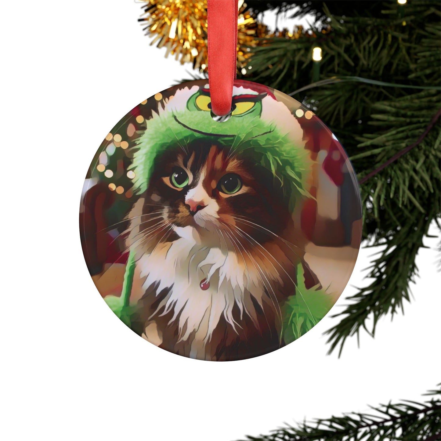 "A Very Grinch Christmas - Acrylic Ornament with Ribbon - Creatively Designed Shop