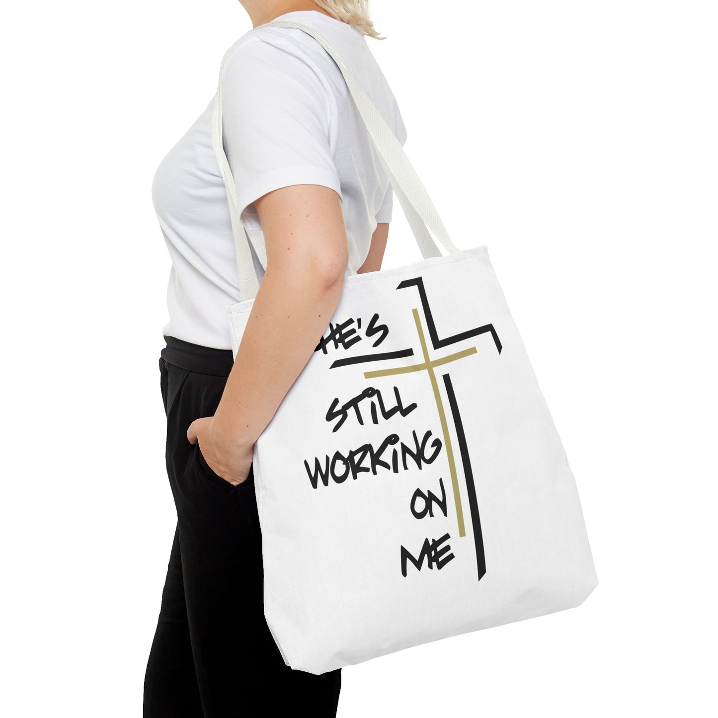 He's Still Working On Me - Tote Bag (AOP) - Creatively Designed Shop