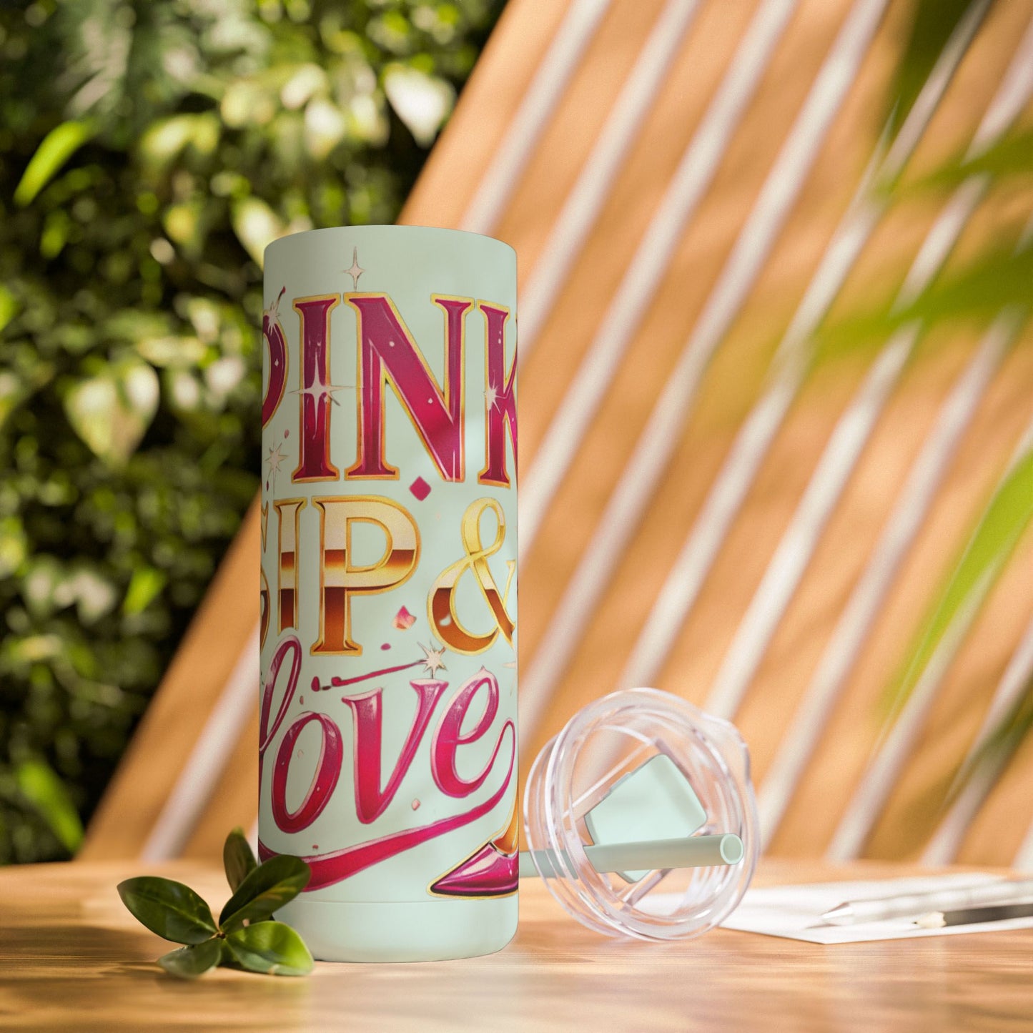 Pink, Sip & Love - Maars Maker Skinny Matte Tumbler, 20oz - Creatively Designed Shop