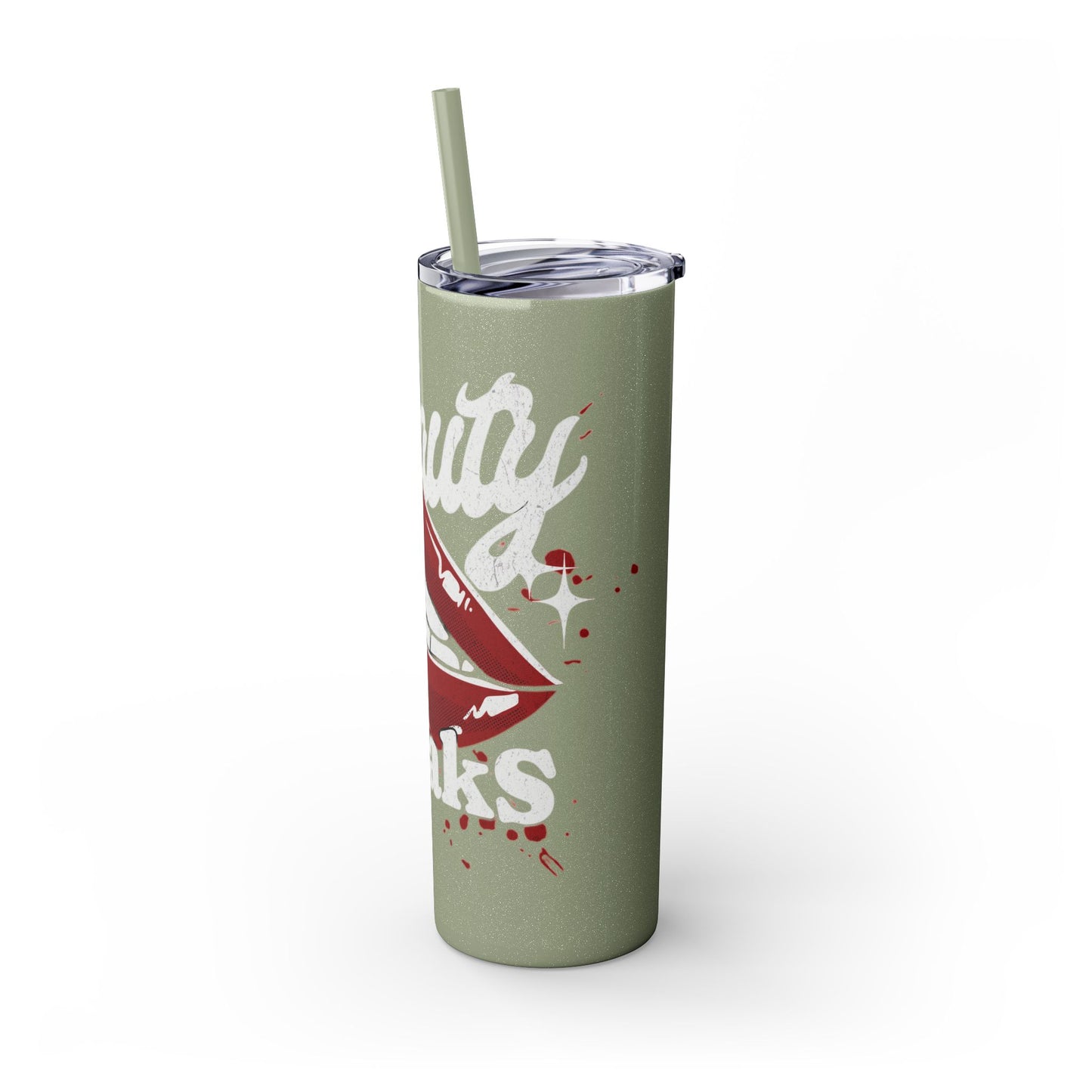 Beauty Speaks - Skinny Tumbler with Straw, 20oz - Creatively Designed Shop
