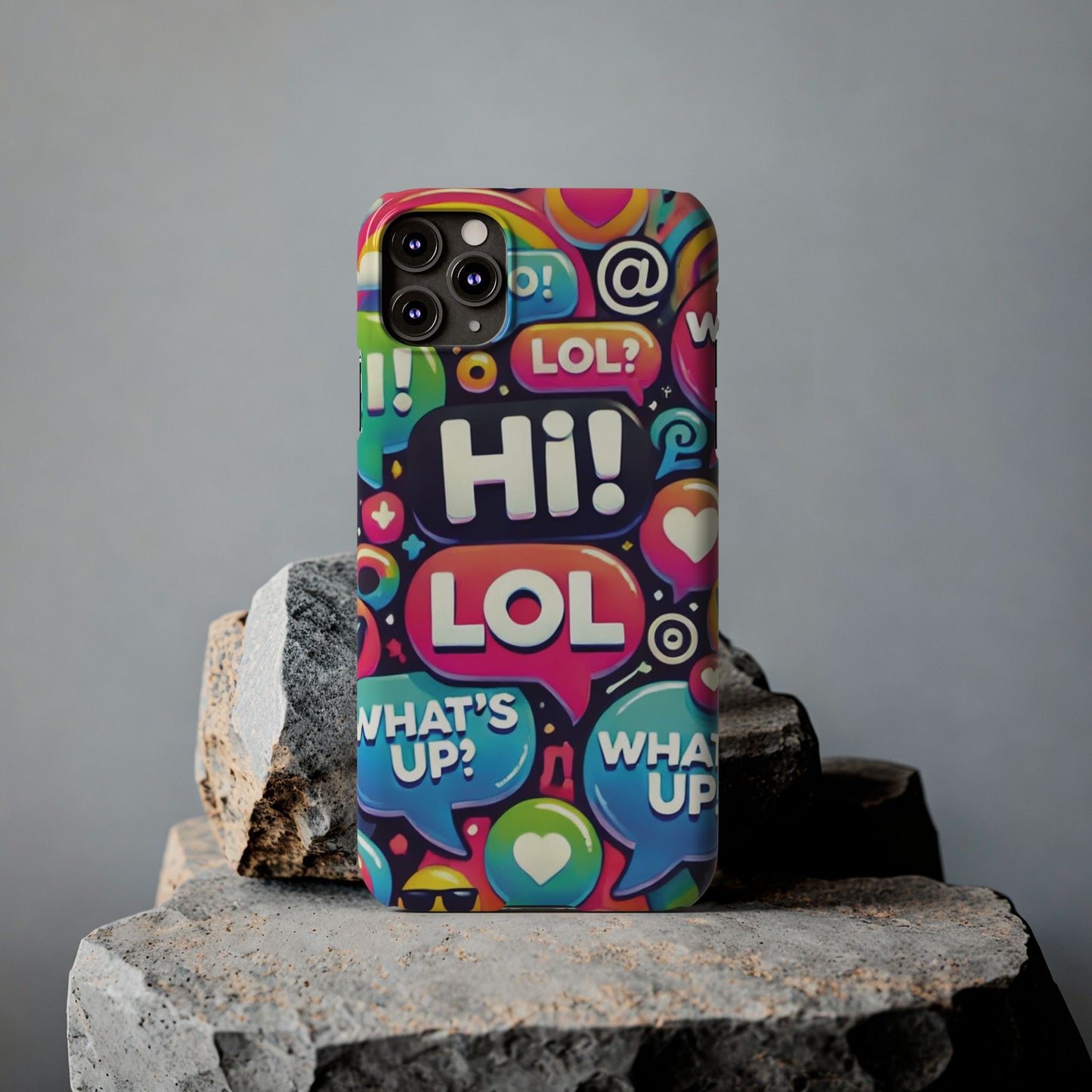 "Text Bubbles" - Slim Phone Cases - Creatively Designed Shop
