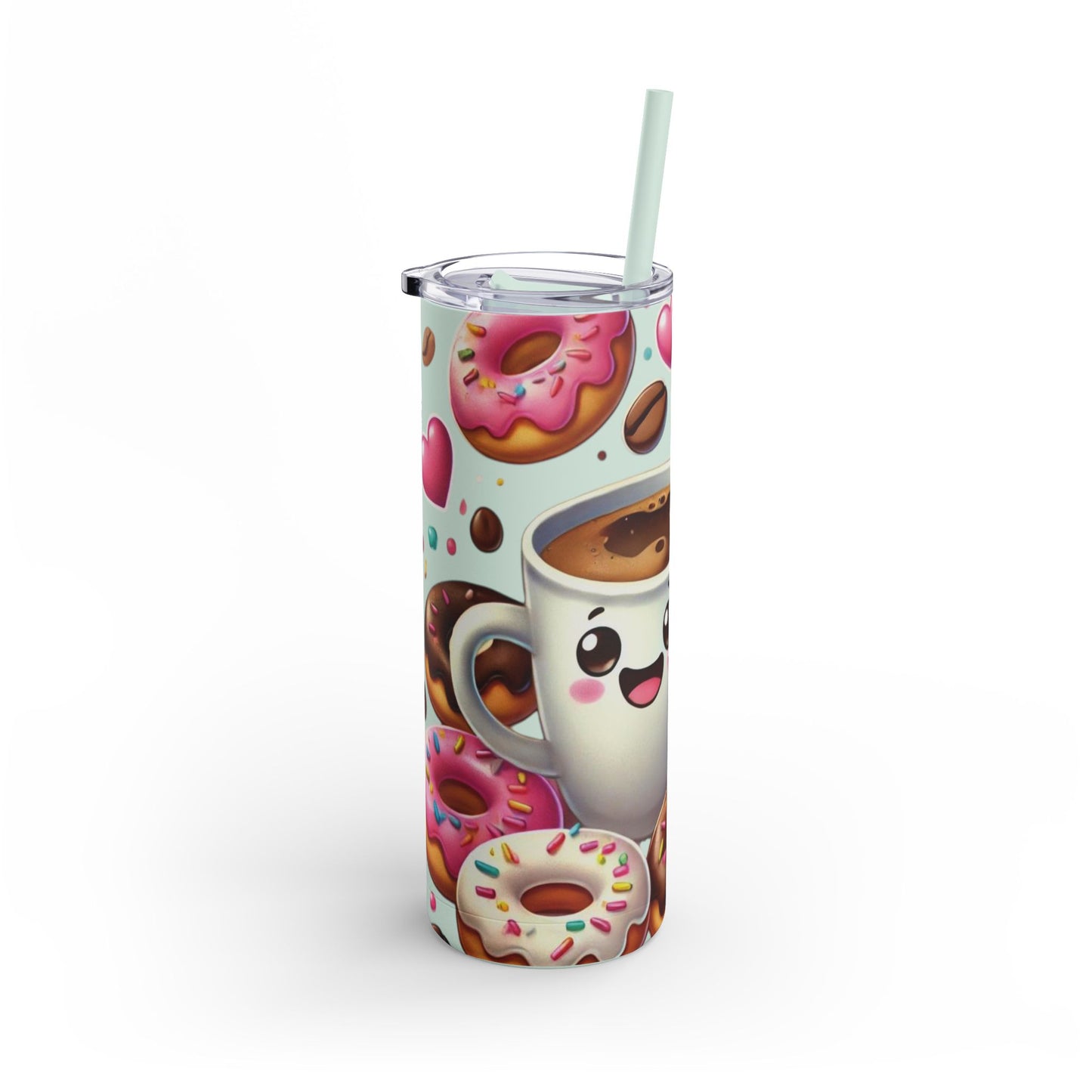 Coffee & Donuts - Maars Maker Skinny Matte Tumbler, 20oz - Creatively Designed Shop