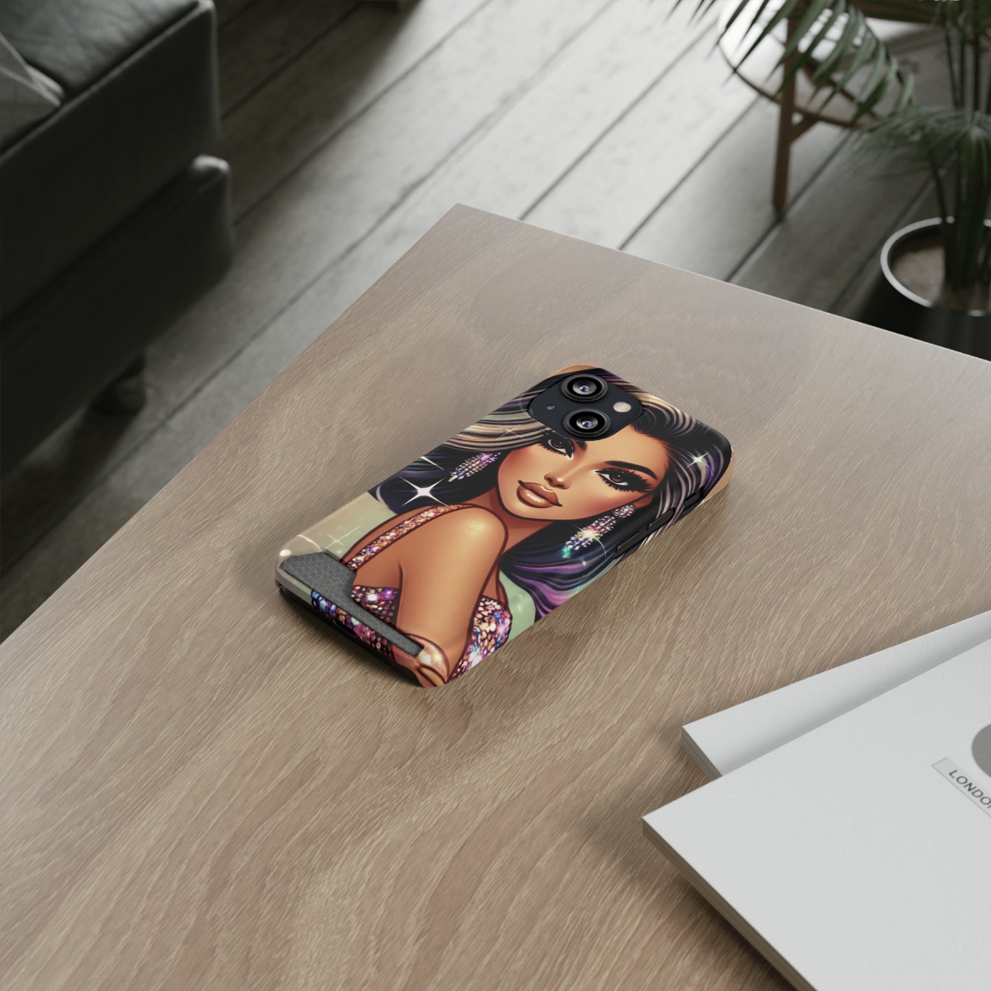 "Stunning" - Phone Case With Card Holder - Creatively Designed Shop