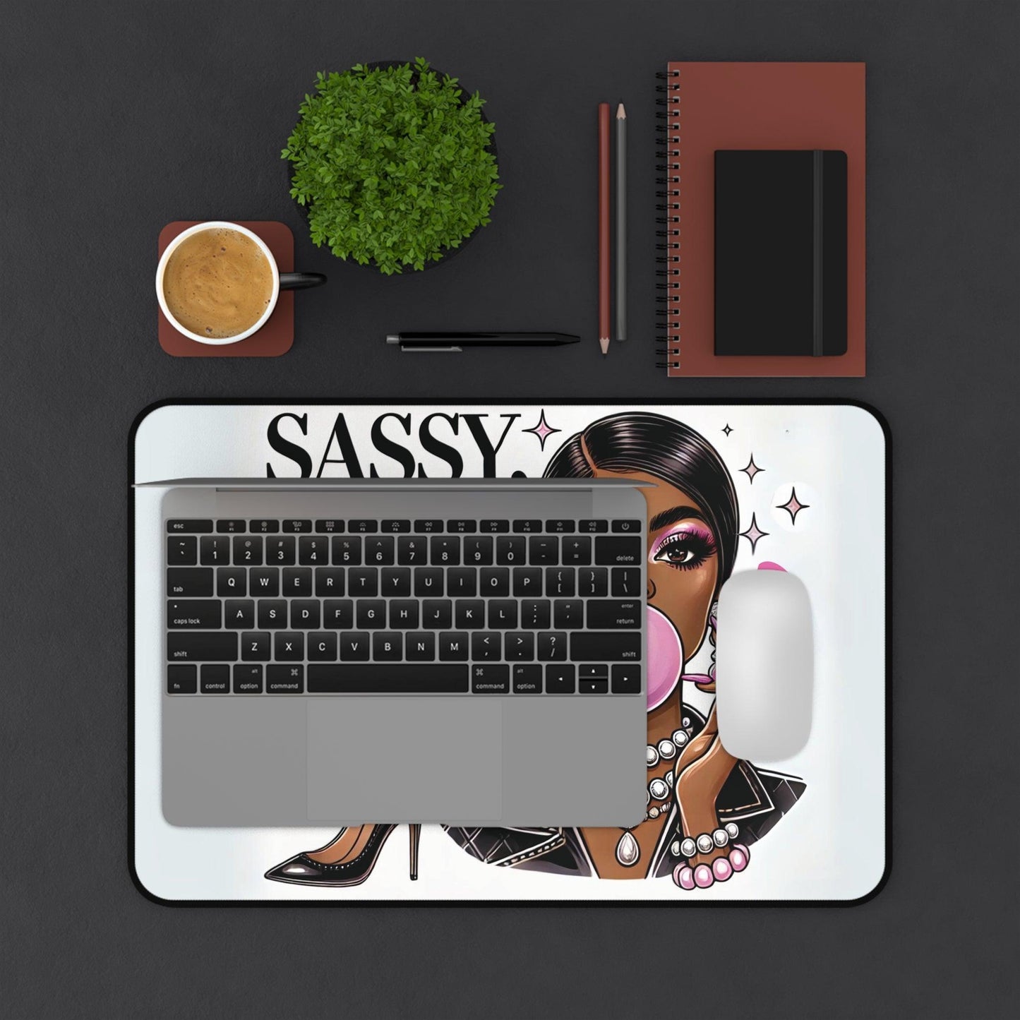 "Sassy, Classy, and a Little Baddie" - Desk Mat - Creatively Designed Shop