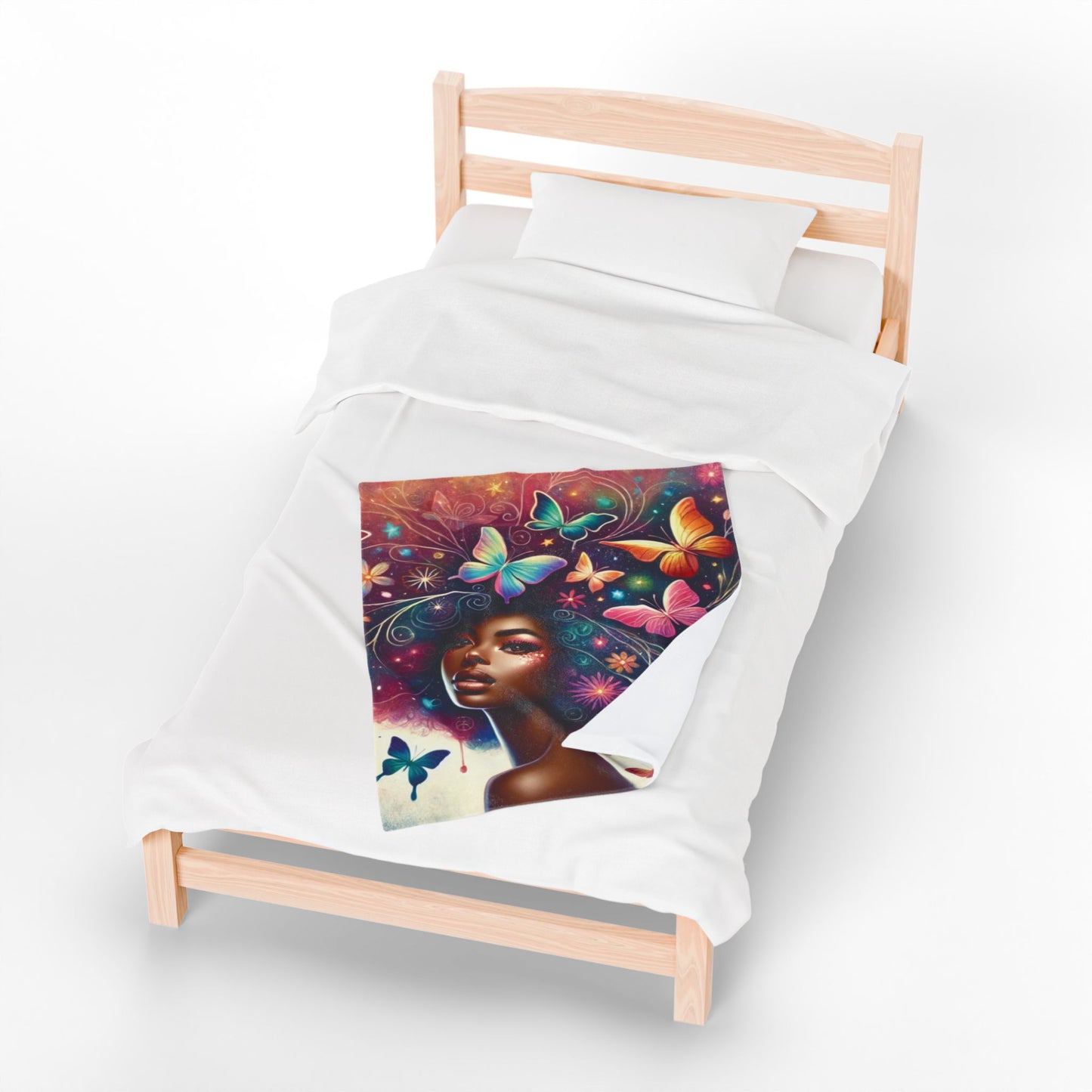 Butterfly Crowned - Velveteen Plush Blanket