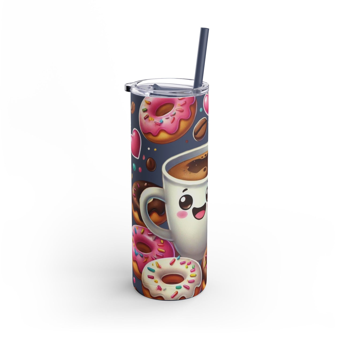 Coffee & Donuts - Maars Maker Skinny Matte Tumbler, 20oz - Creatively Designed Shop