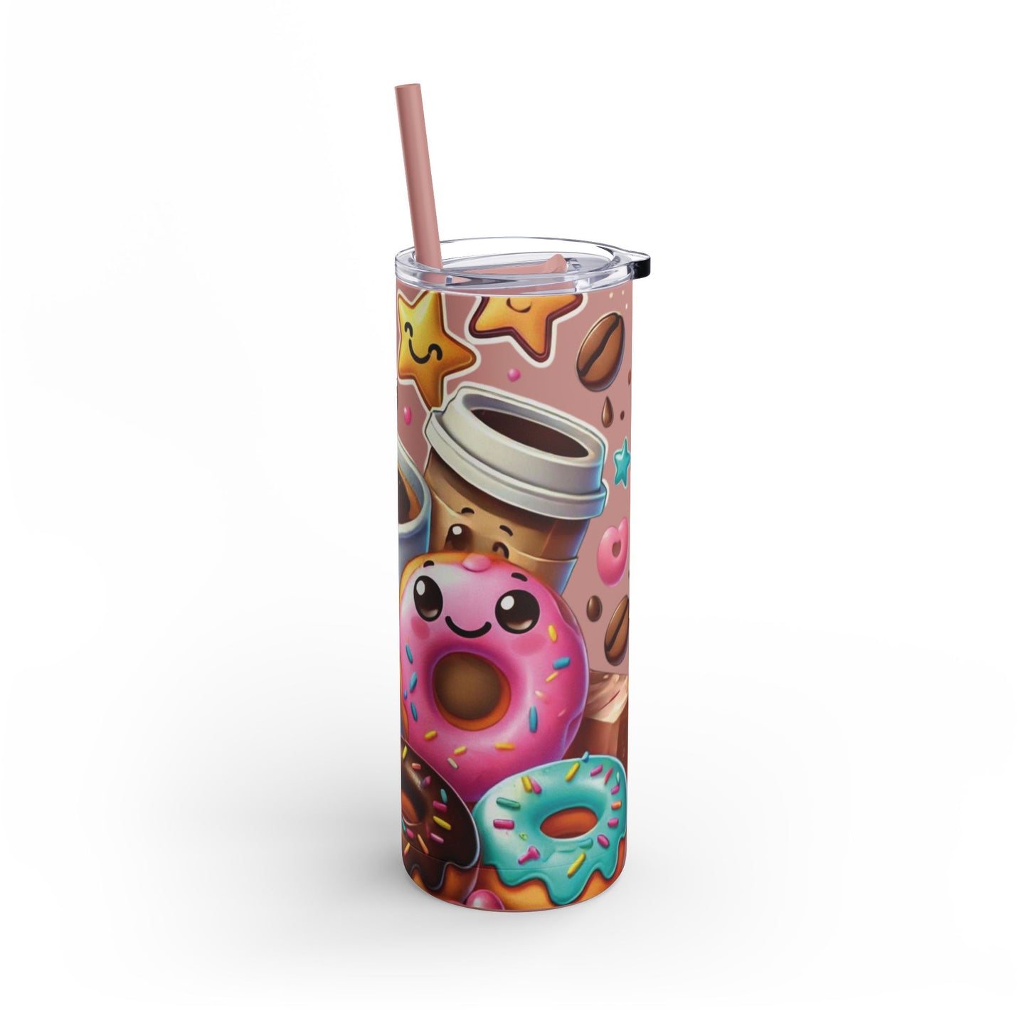 Coffee & Donuts - Maars Maker Skinny Matte Tumbler, 20oz - Creatively Designed Shop