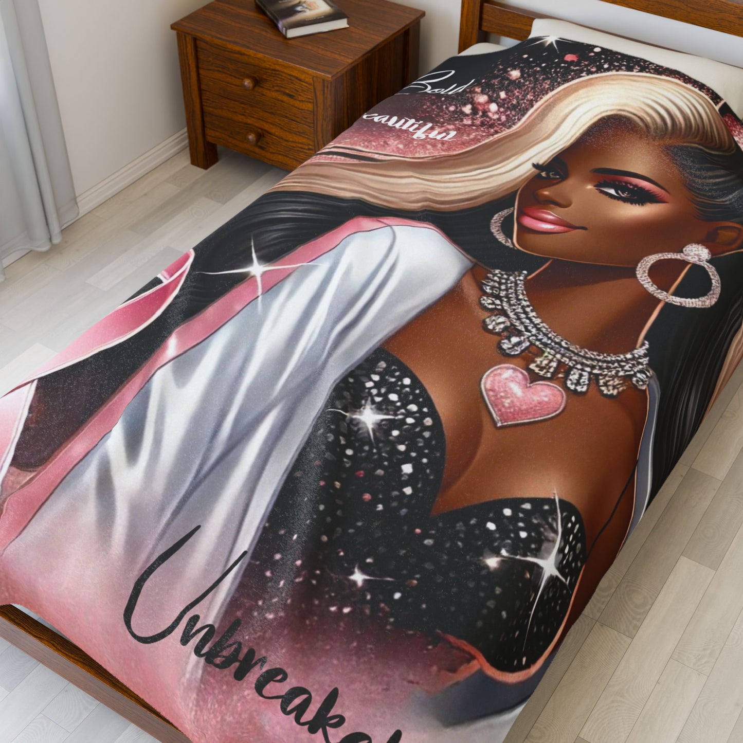 Bold Beautiful Unbreakable - Velveteen Plush Blanket