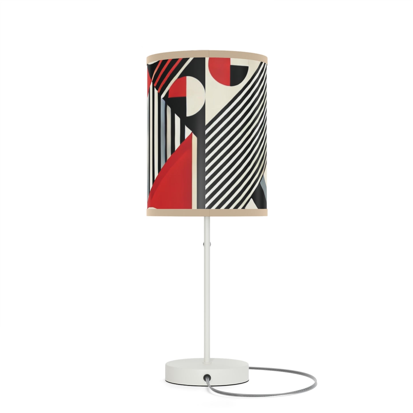 Red, Black & White Abstract - Lamp on a Stand, US|CA plug - Creatively Designed Shop