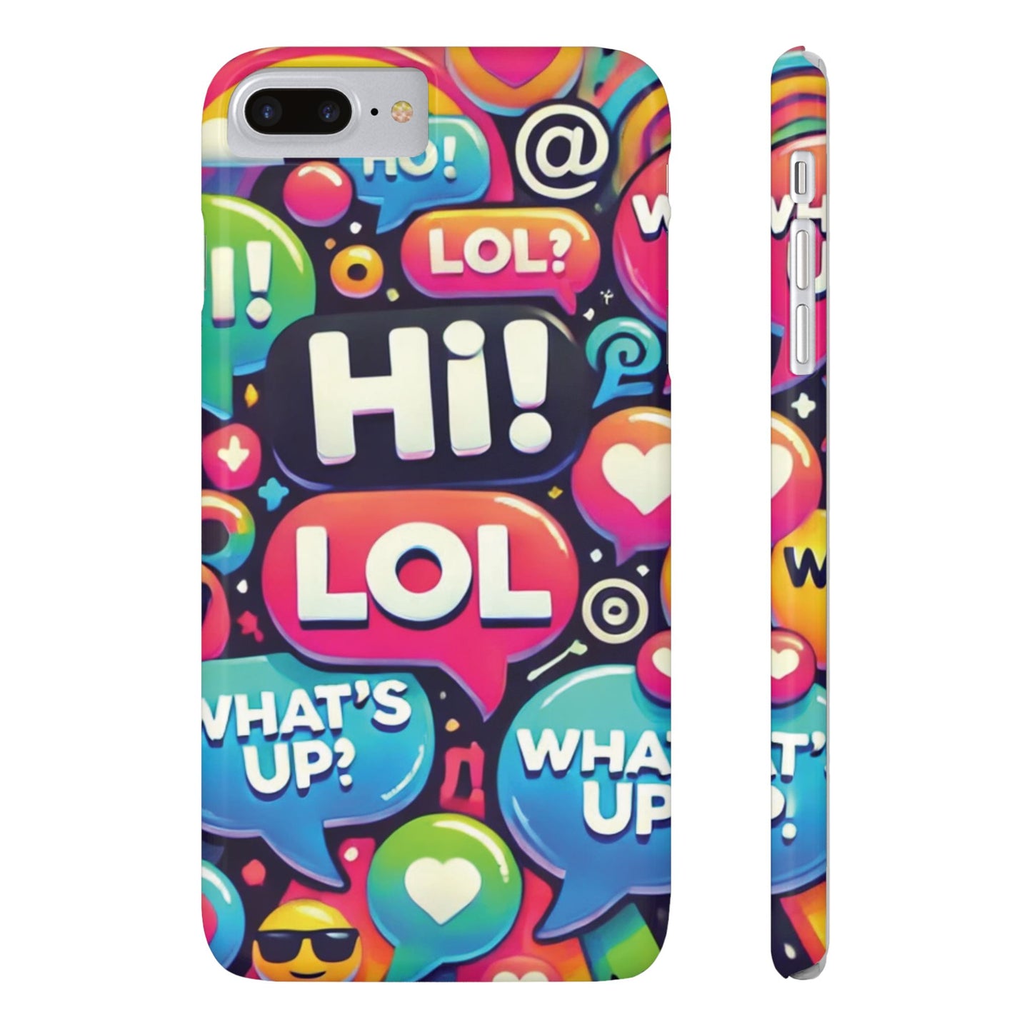 "Text Bubbles" - Slim Phone Cases - Creatively Designed Shop