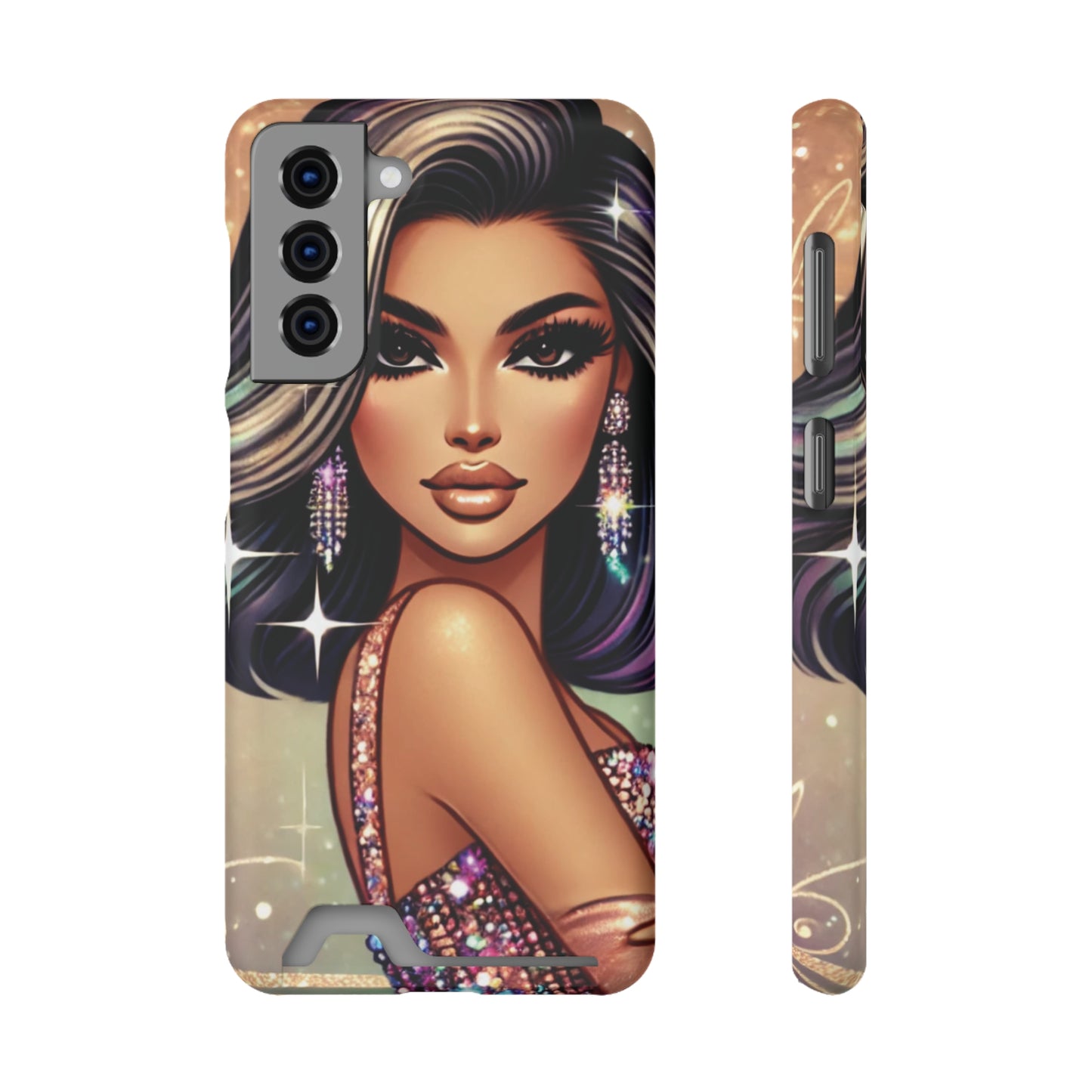 "Stunning" - Phone Case With Card Holder - Creatively Designed Shop