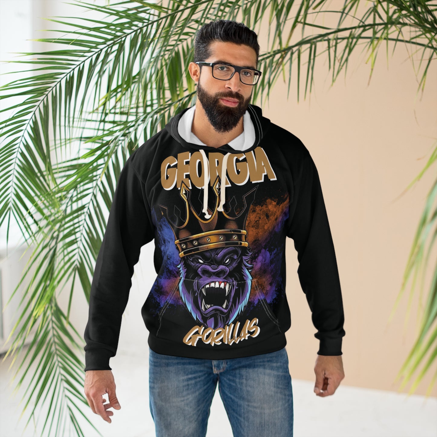 Georgia Gorillas Mist - Unisex Pullover Hoodie (AOP) - Creatively Designed Shop