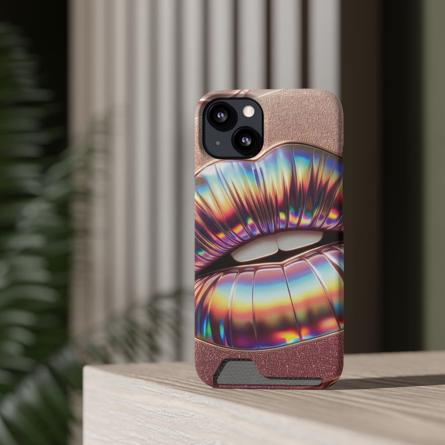 "Bronze Kiss" - Phone Case With Card Holder - Creatively Designed Shop