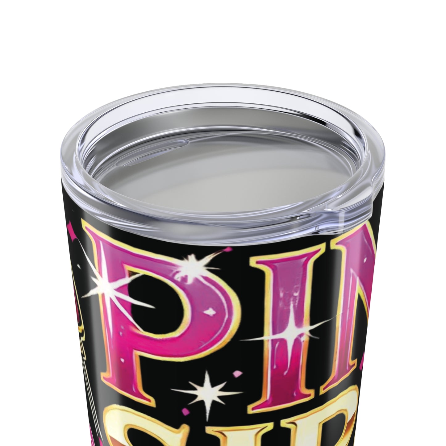 Pink, Sip & Love - Black Tumbler 20oz - Creatively Designed Shop