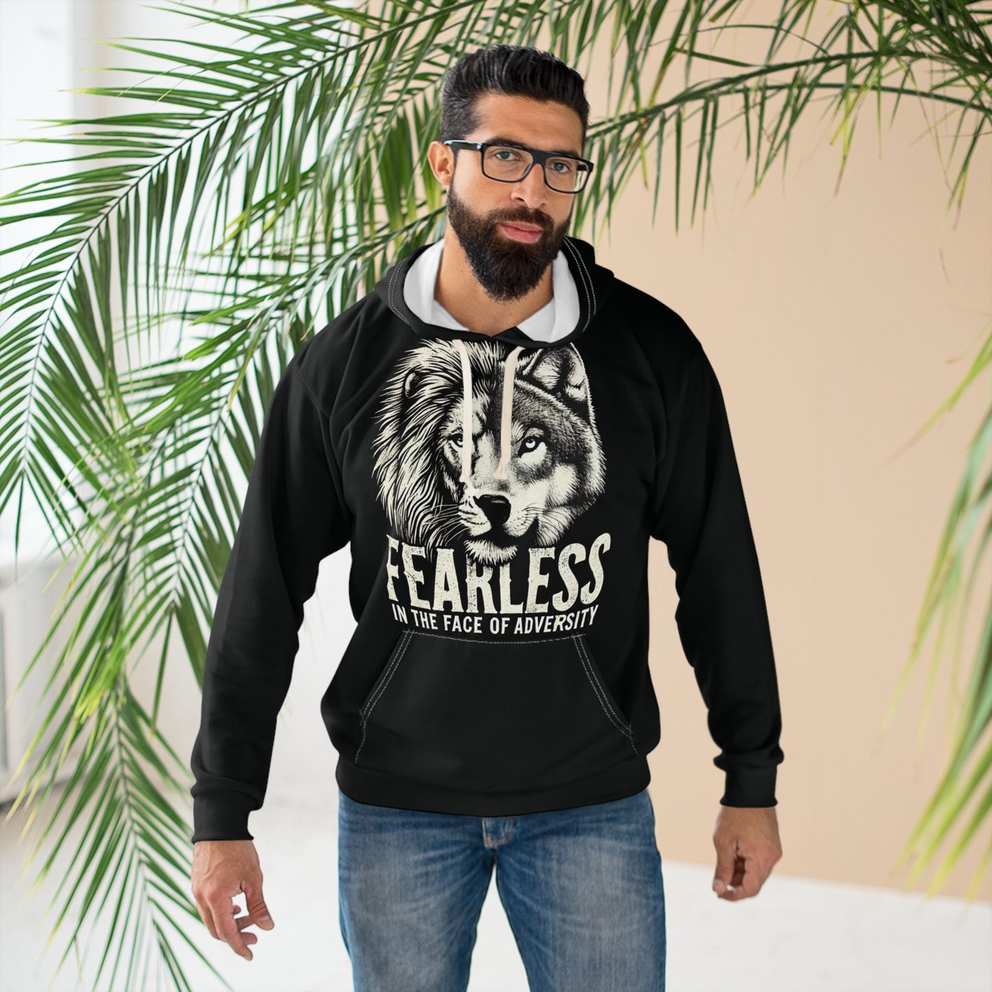 Fearless In The Face Of Adversity - Unisex Pullover Hoodie (AOP) - Creatively Designed Shop