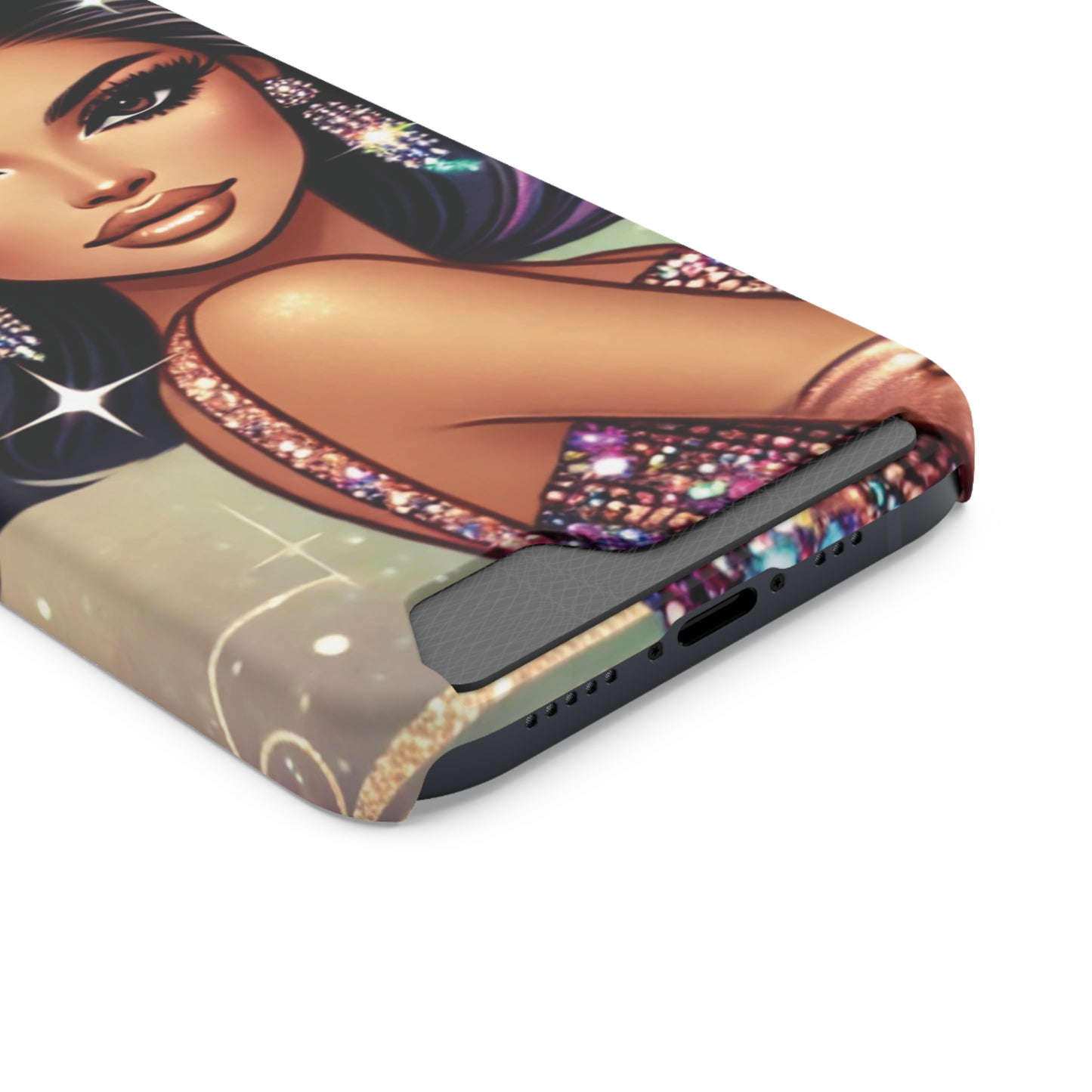"Stunning" - Phone Case With Card Holder - Creatively Designed Shop