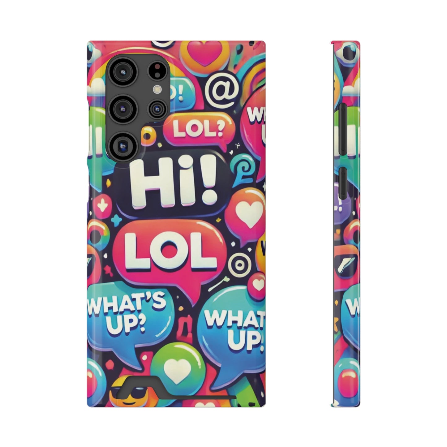 "Text Bubbles" - Phone Case With Card Holder - Creatively Designed Shop