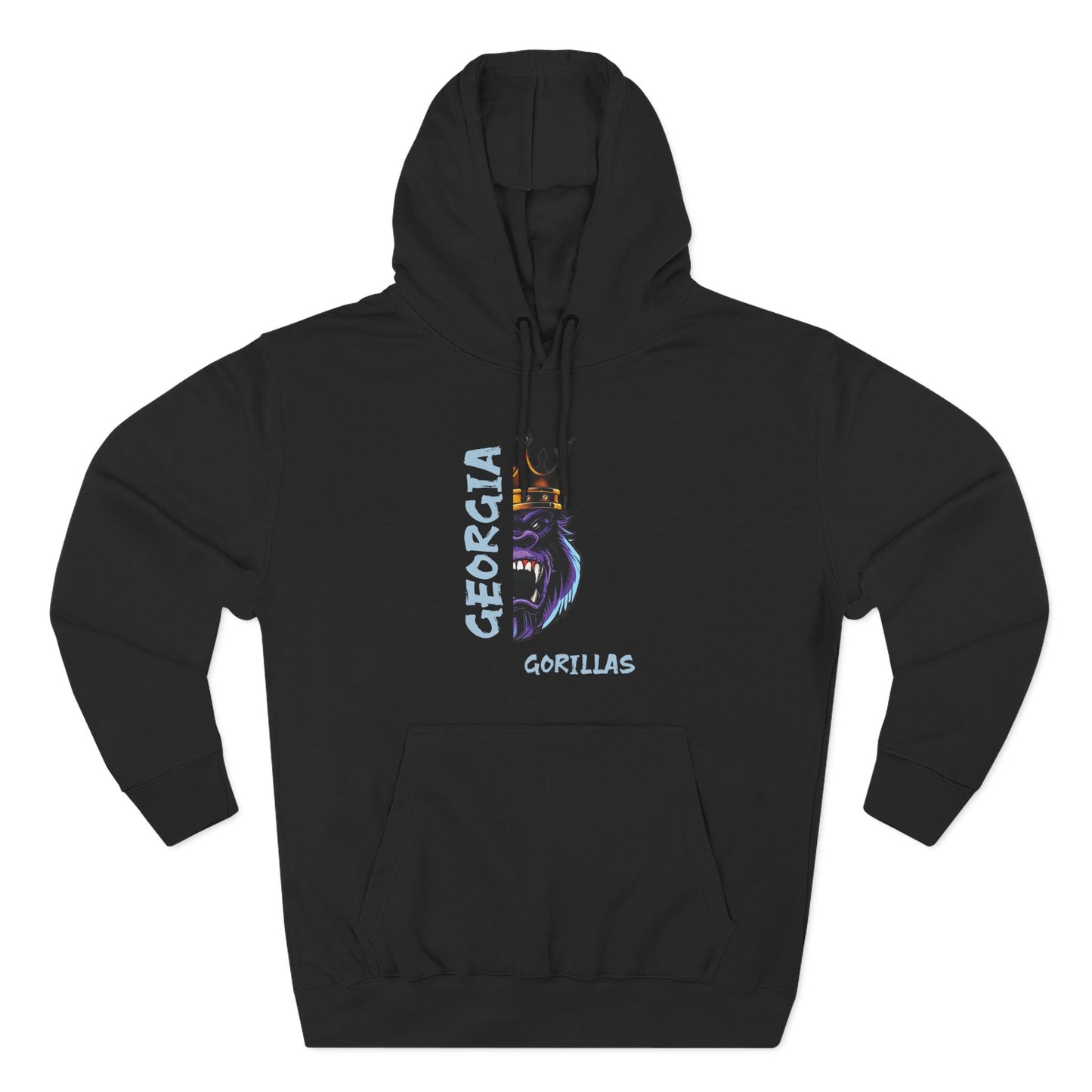 Georgia Gorillas - Three-Panel Fleece Hoodie - Creatively Designed Shop