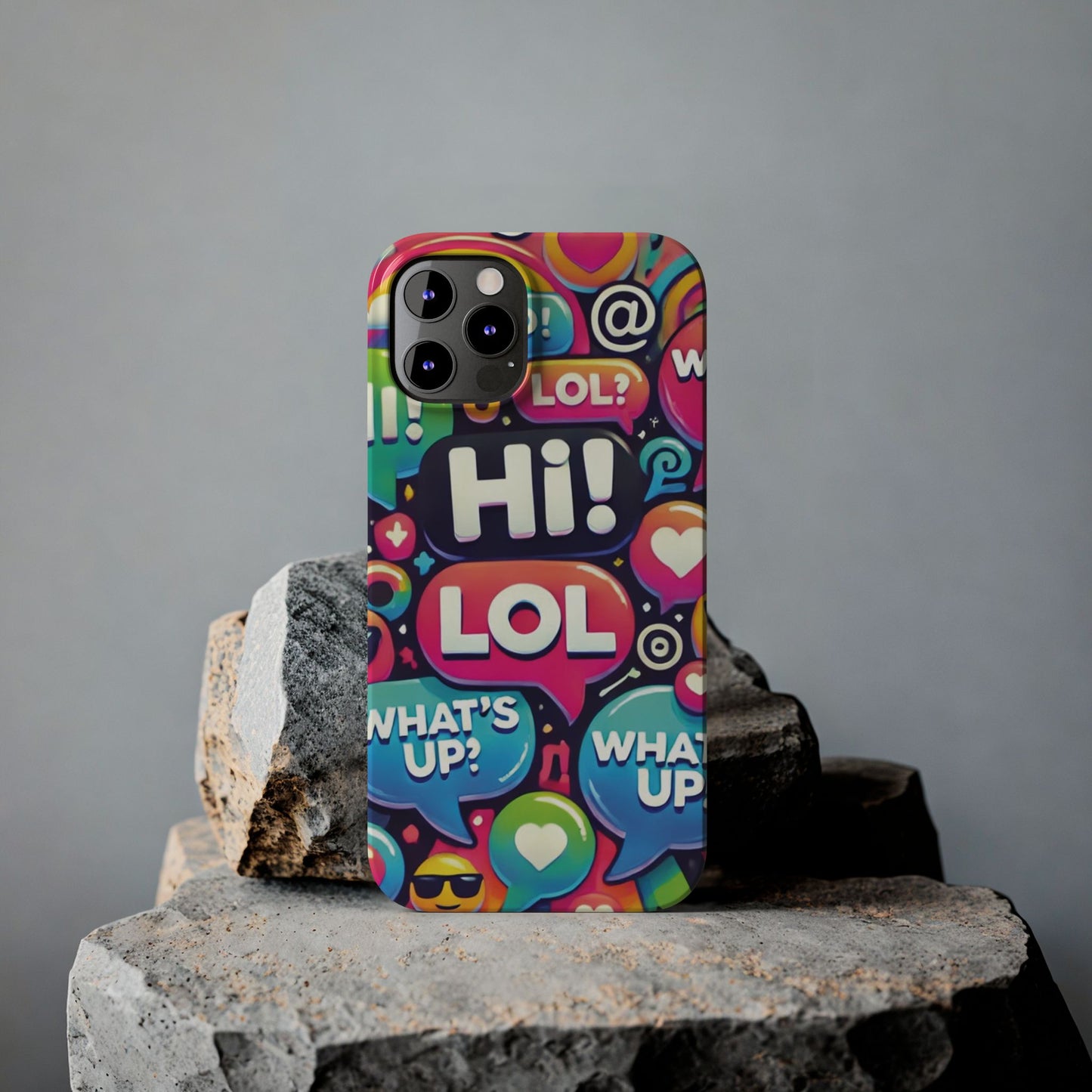 "Text Bubbles" - Slim Phone Cases - Creatively Designed Shop