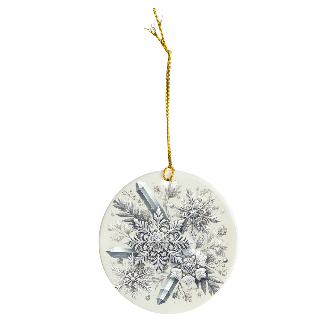 Snowflakes & Ice Crystals - Ceramic Decoration Ornament, (1pc) - Creatively Designed Shop