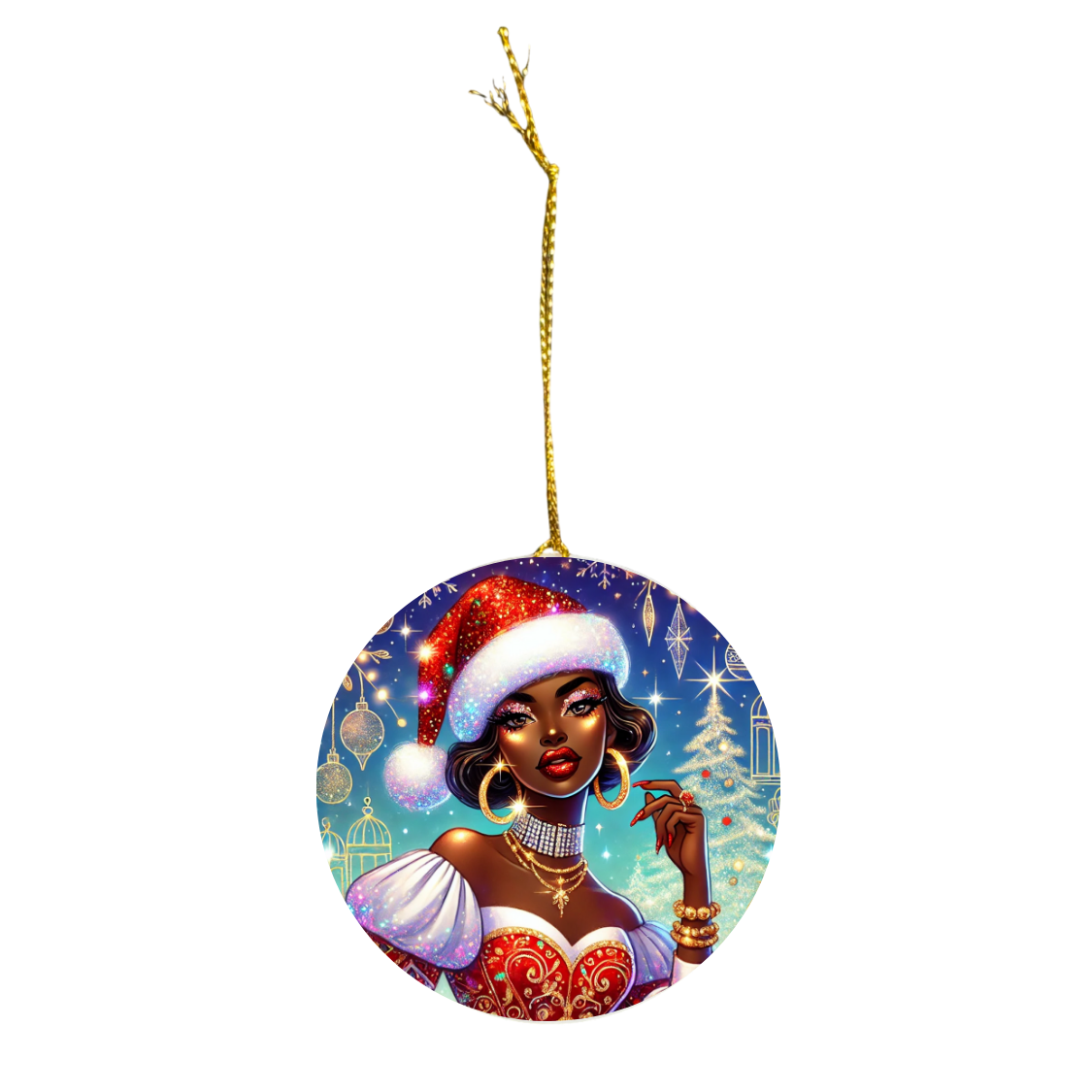 Christmas Beauty (Cultural) - Ceramic Decoration Ornament, (1pc) - Creatively Designed Shop