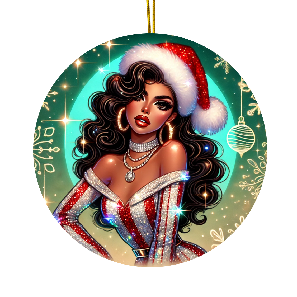Christmas Beauty (Cultural) - Ceramic Decoration Ornament, (1pc) - Creatively Designed Shop
