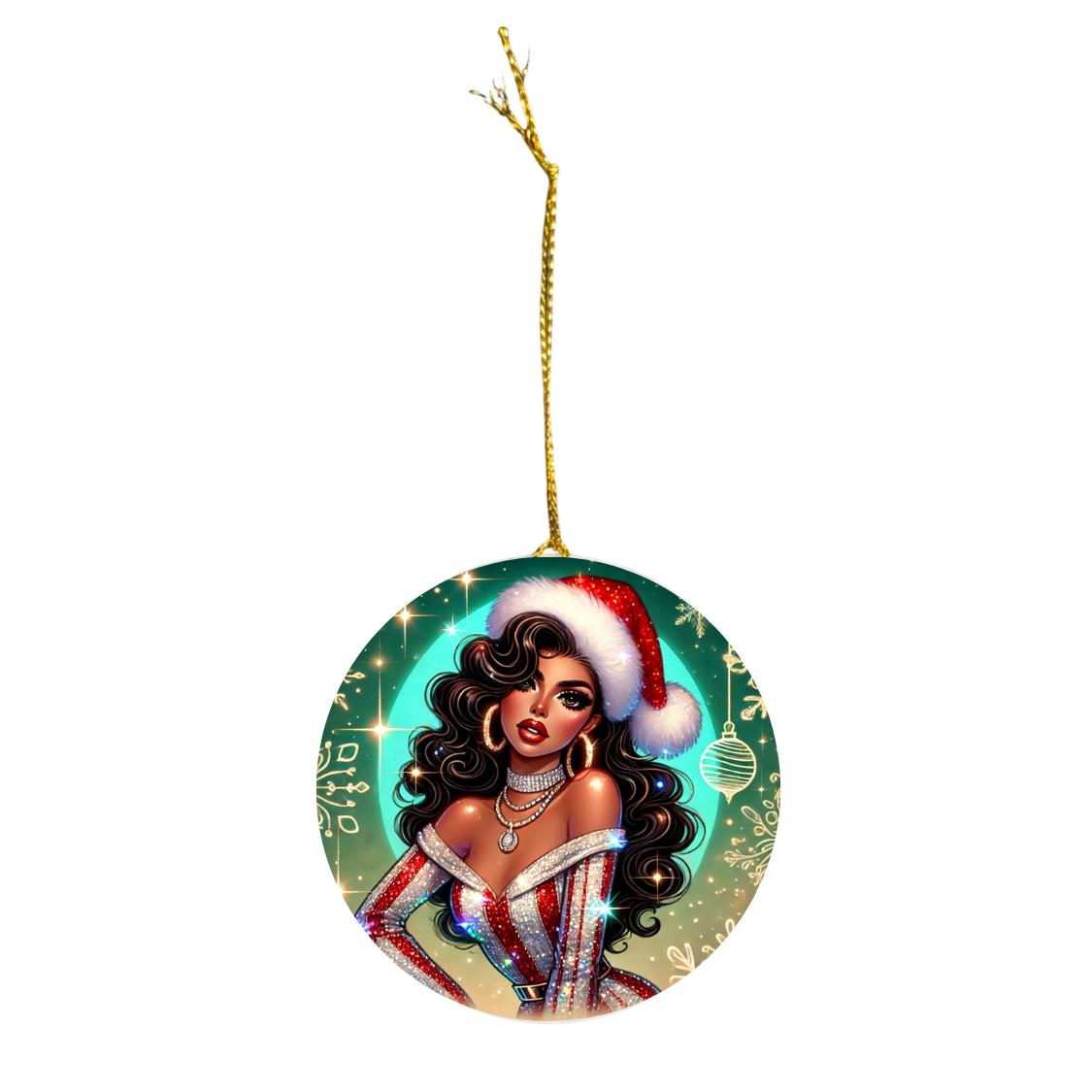 Christmas Beauty (Cultural) - Ceramic Decoration Ornament, (1pc) - Creatively Designed Shop