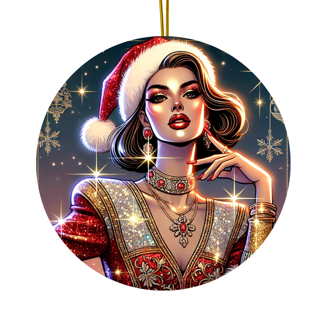 Christmas Beauty - Ceramic Decoration Ornament, (1pc) - Creatively Designed Shop