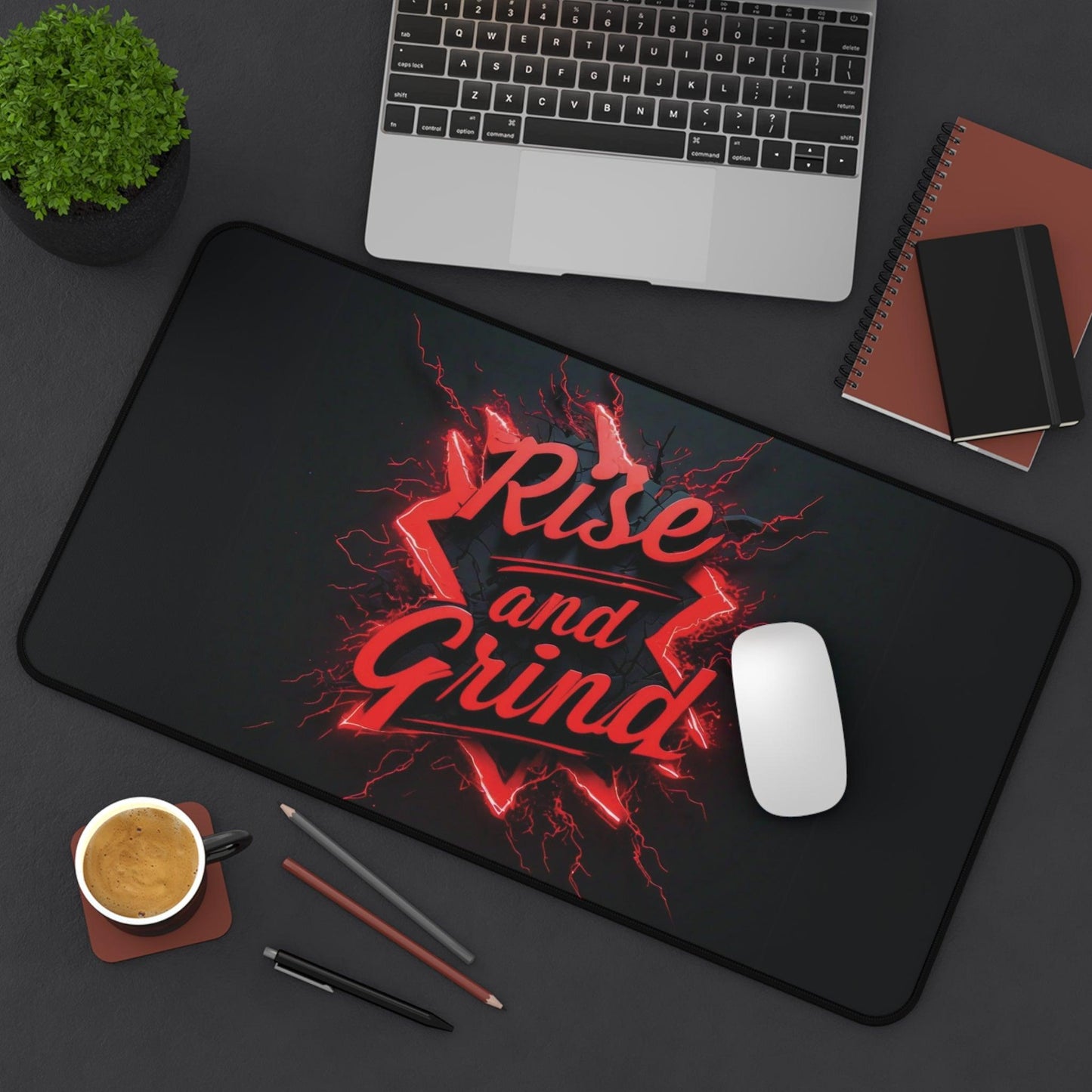 "Rise & Grind" - Desk Mat - Creatively Designed Shop