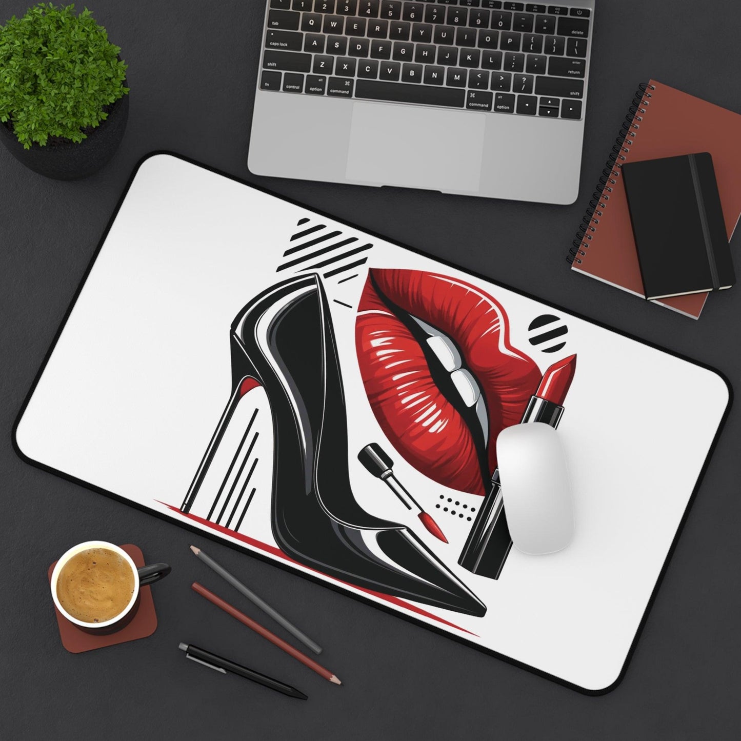"Red & Black Beauty" - Desk Mat - Creatively Designed Shop