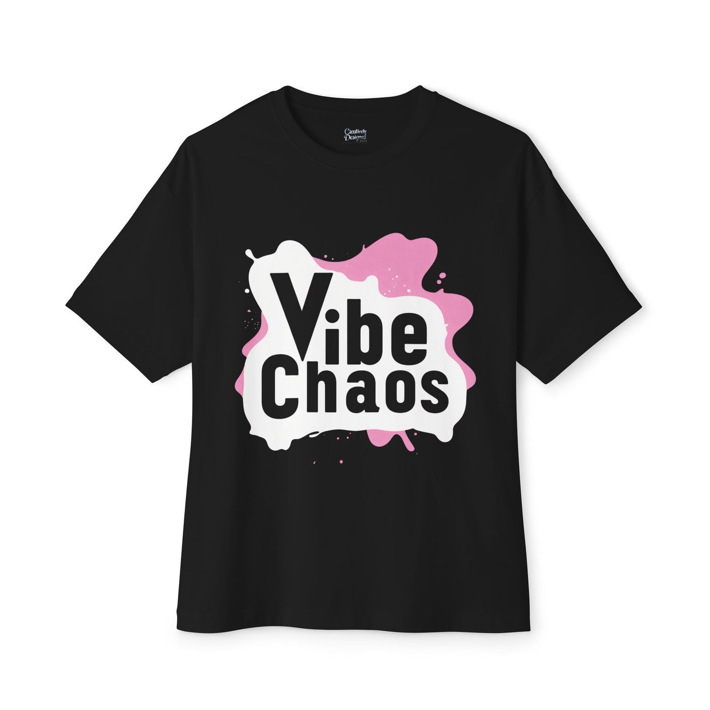 Vibe Chaos (Pink) - Unisex Oversized Boxy Tee
